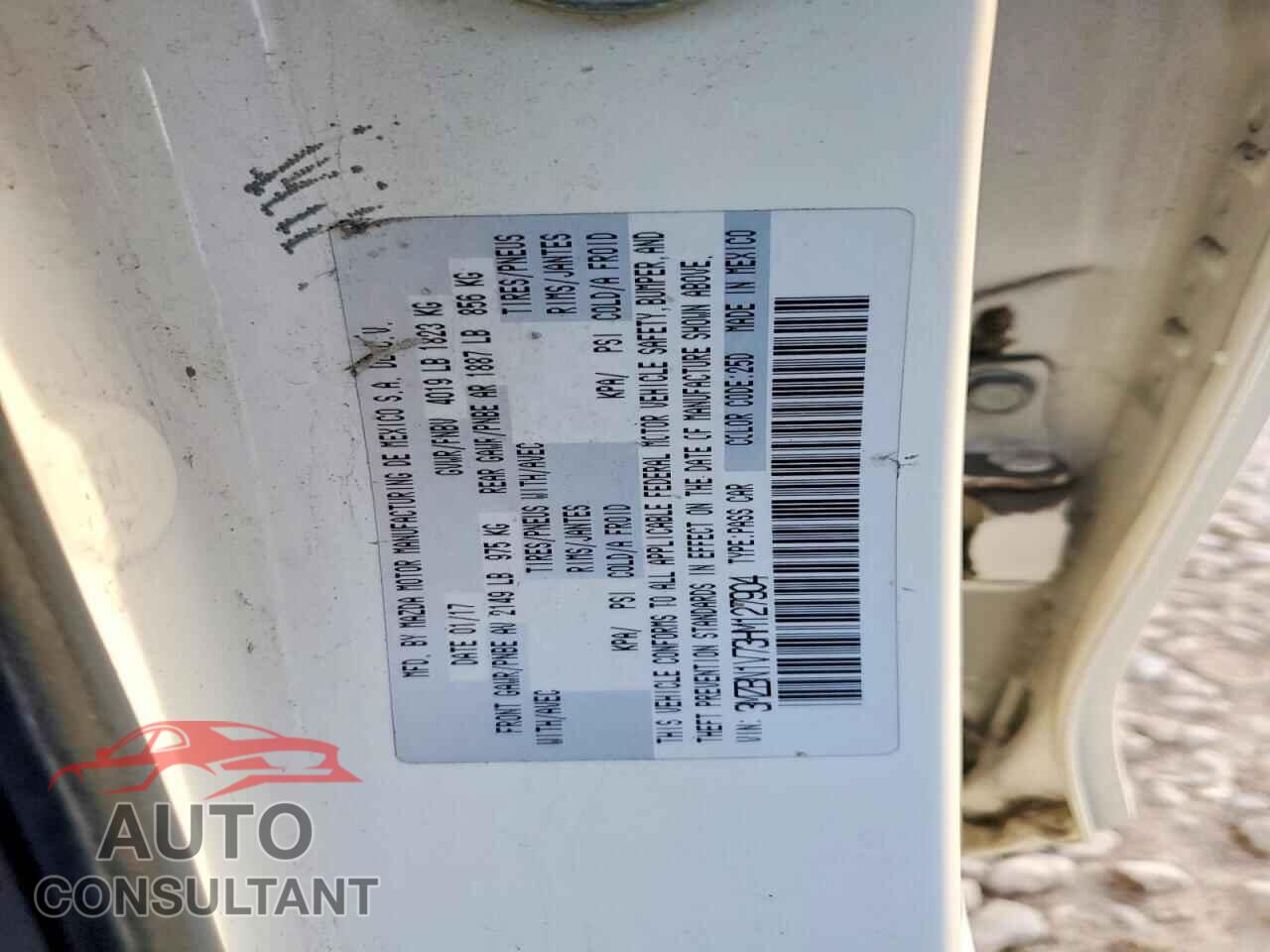 MAZDA 3 2017 - 3MZBN1V73HM127904
