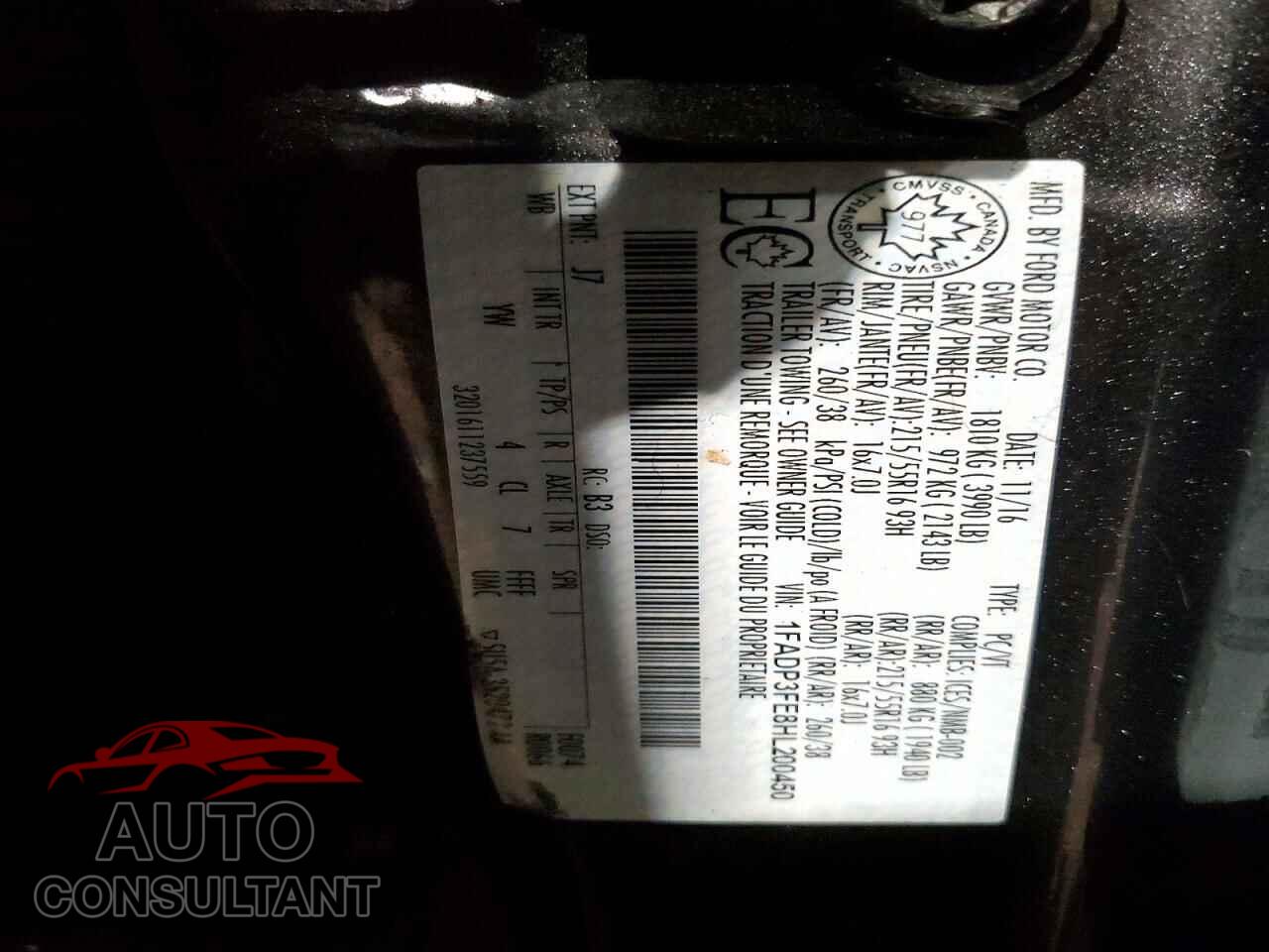 FORD FOCUS 2017 - 1FADP3FE8HL200450