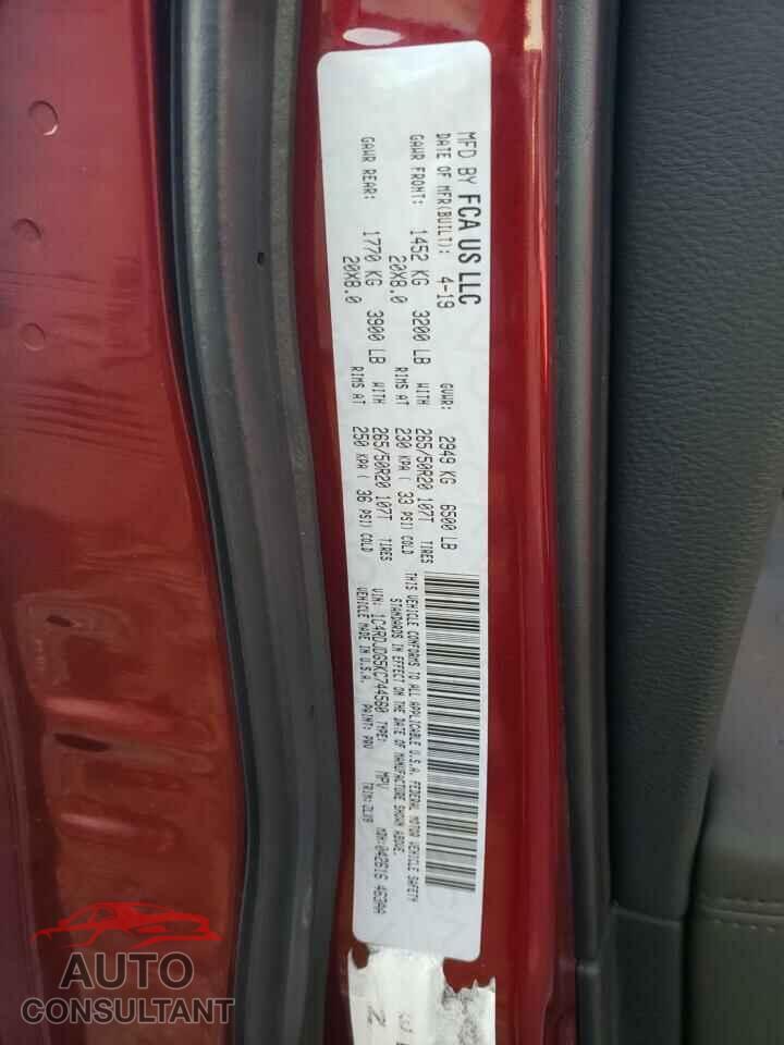 DODGE DURANGO 2019 - 1C4RDJDG5KC744560