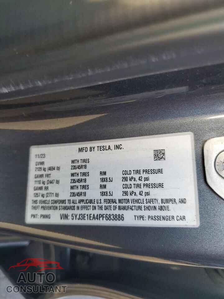 TESLA MODEL 3 2023 - 5YJ3E1EA4PF683886