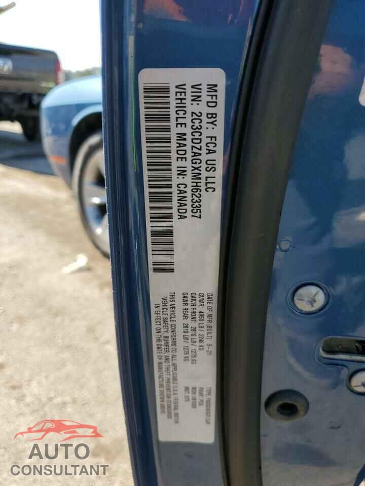 DODGE CHALLENGER 2021 - 2C3CDZAGXMH623357