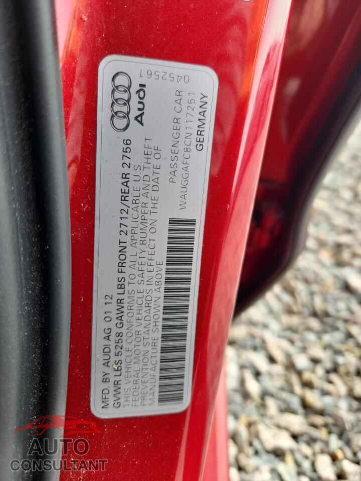 AUDI A6 2012 - WAUGGAFC8CN117251