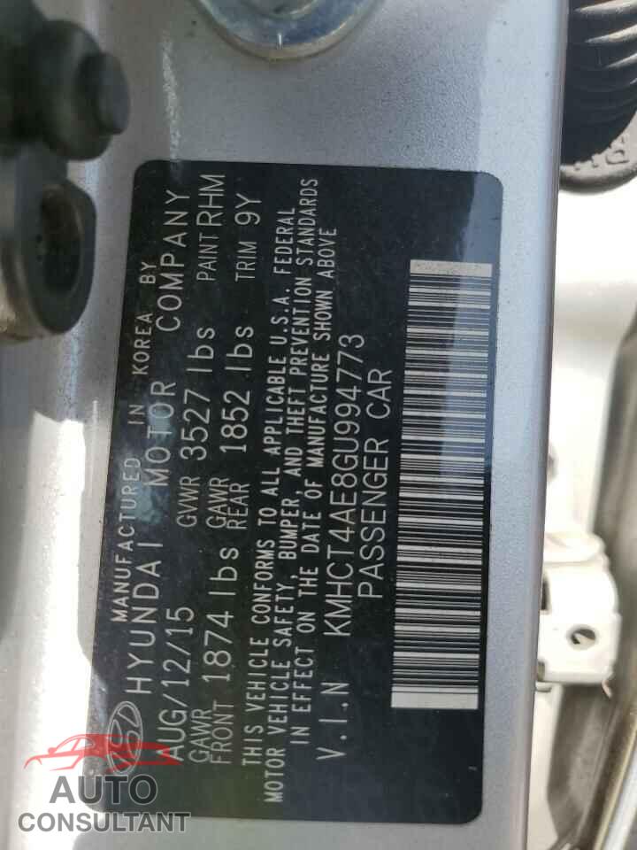 HYUNDAI ACCENT 2016 - KMHCT4AE8GU994773