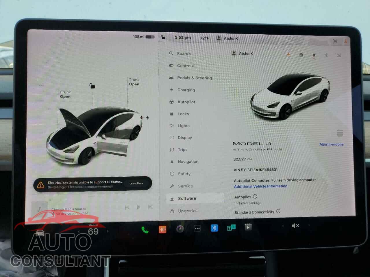 TESLA MODEL 3 2019 - 5YJ3E1EA1KF484531