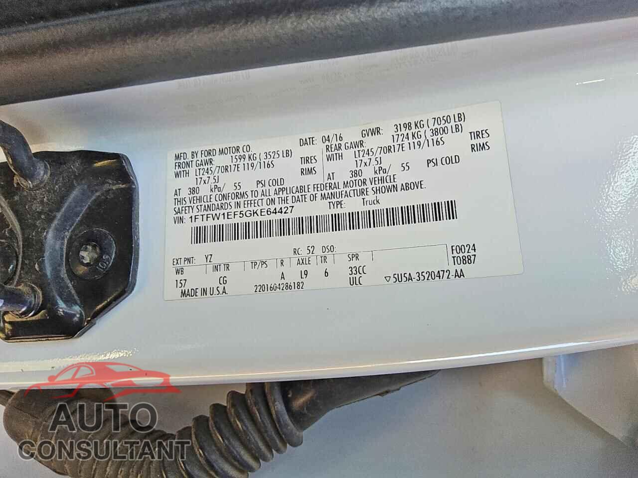 FORD F150 2016 - 1FTFW1EF5GKE64427