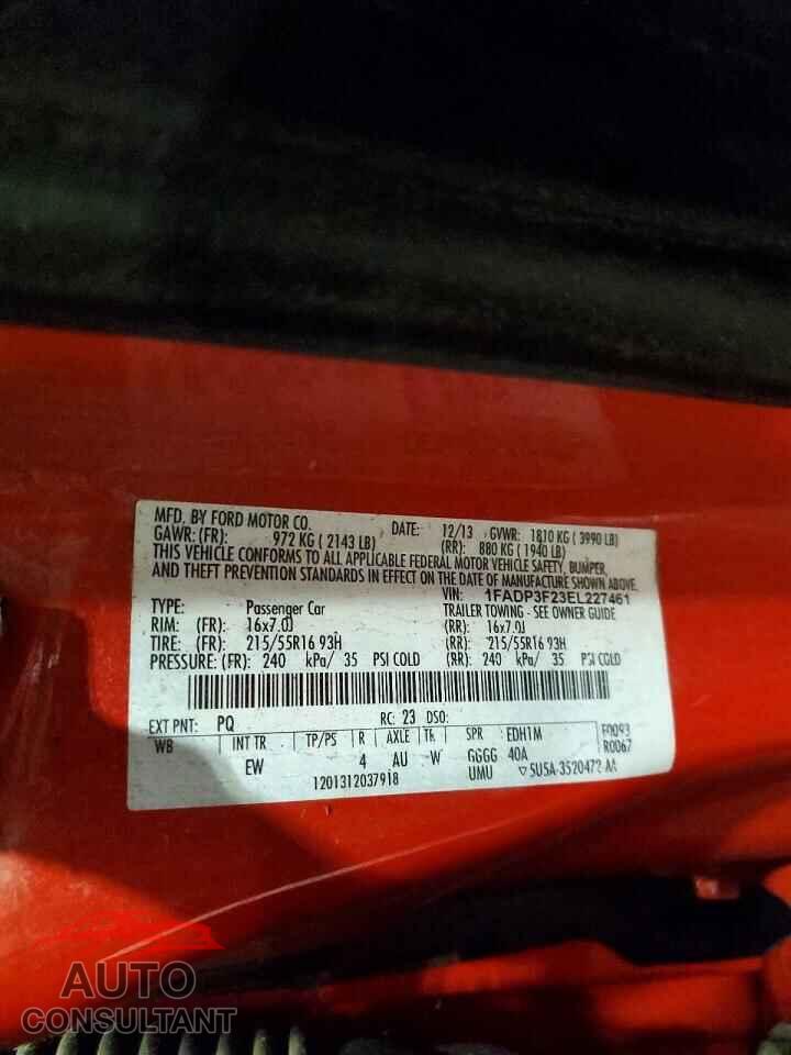 FORD FOCUS 2014 - 1FADP3F23EL227461