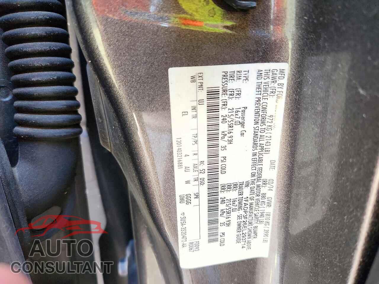 FORD FOCUS 2014 - 1FADP3F26EL293714