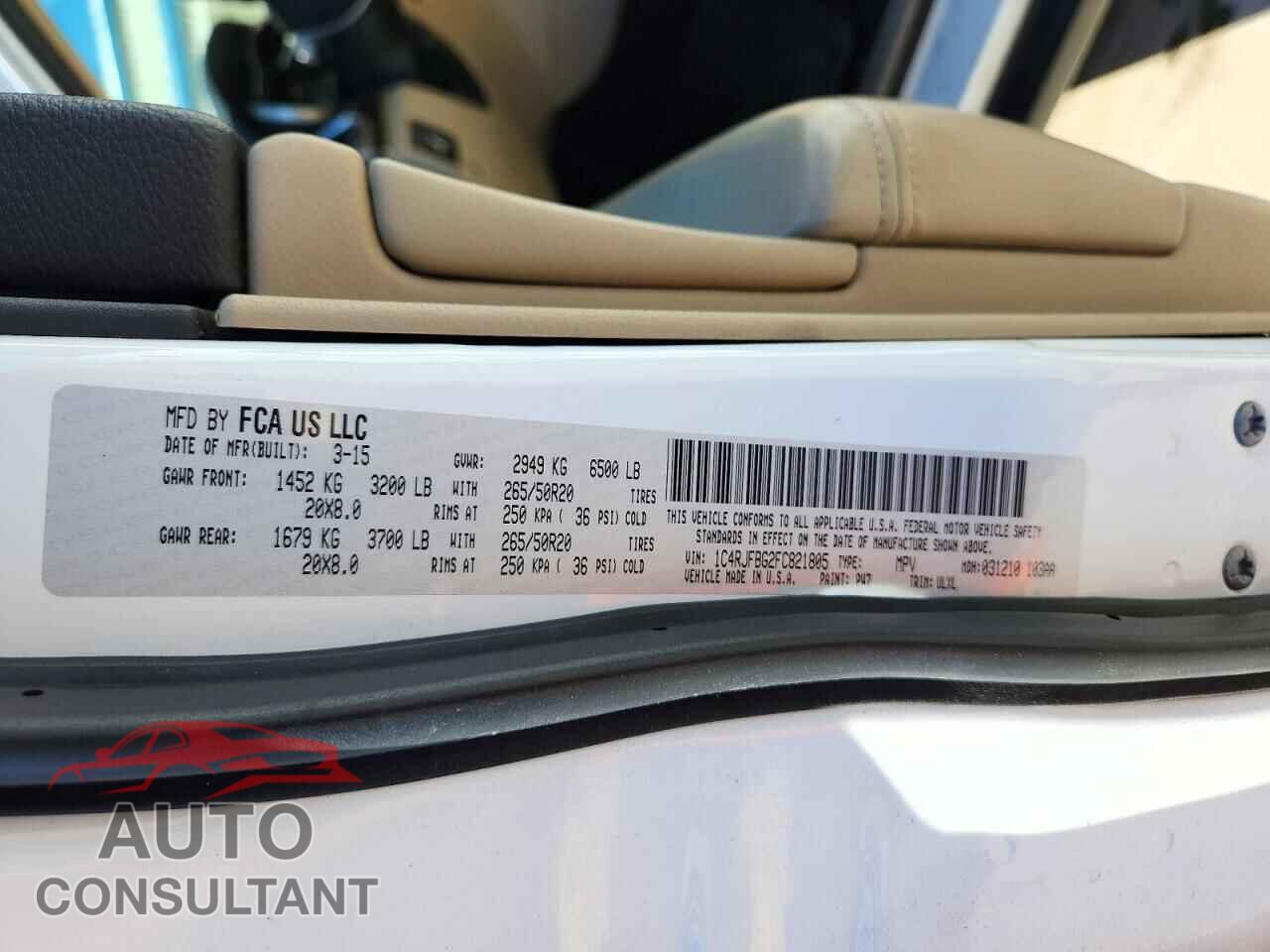 JEEP CHEROKEE 2015 - 1C4RJFBG2FC821805