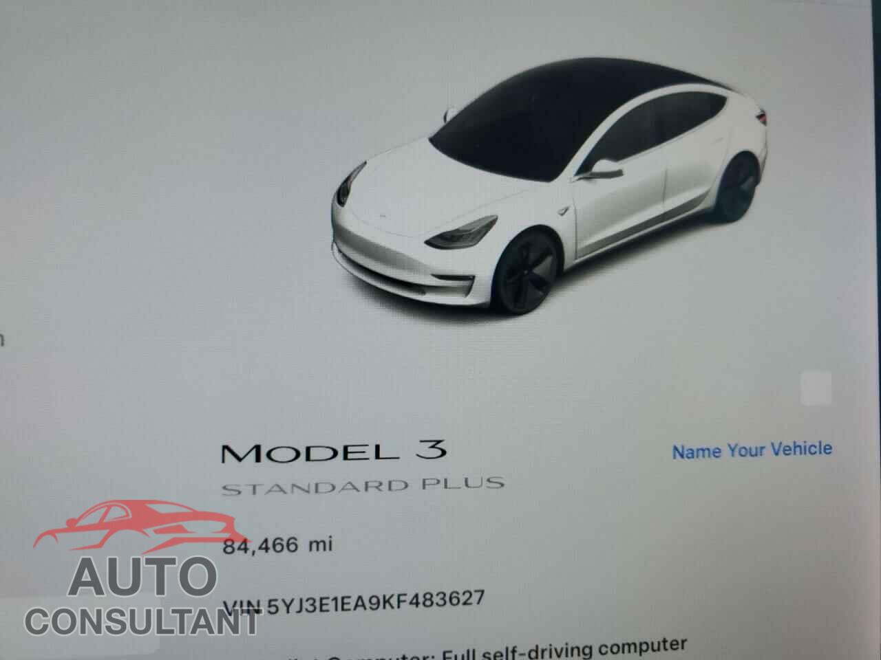 TESLA MODEL 3 2019 - 5YJ3E1EA9KF483627