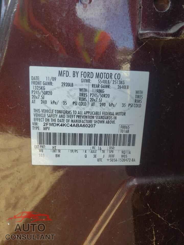 FORD EDGE 2010 - 2FMDK4KC4ABA60207