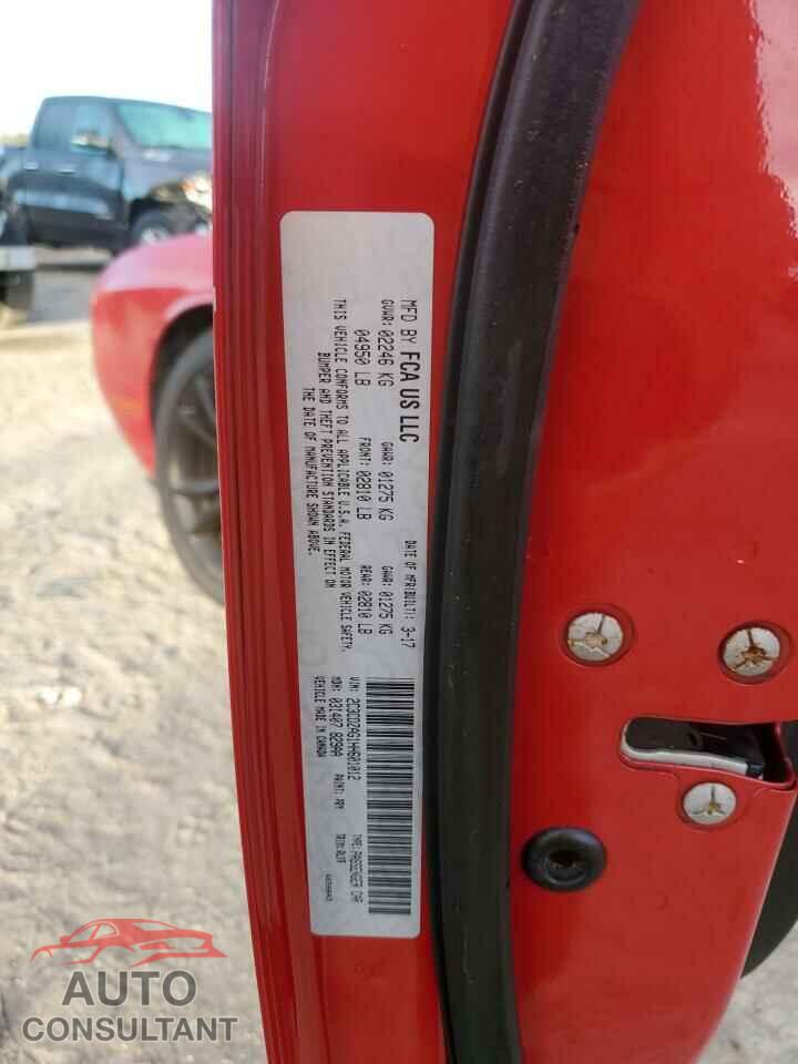 DODGE CHALLENGER 2017 - 2C3CDZAG1HH601012