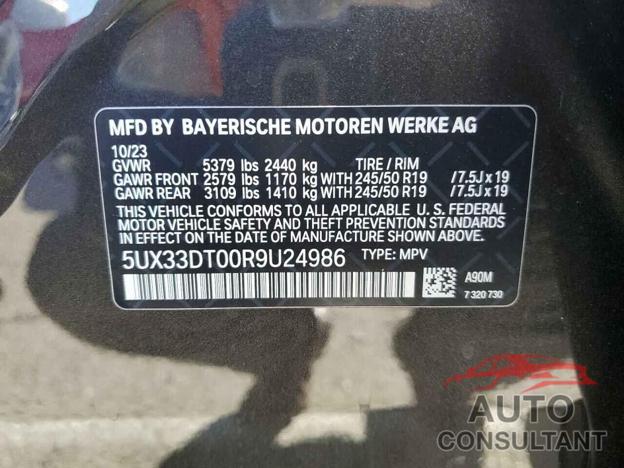 BMW X4 2024 - 5UX33DT00R9U24986