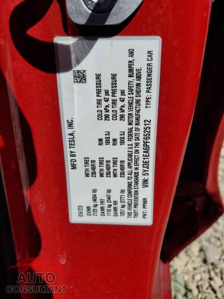 TESLA MODEL 3 2023 - 5YJ3E1EA6PF652512