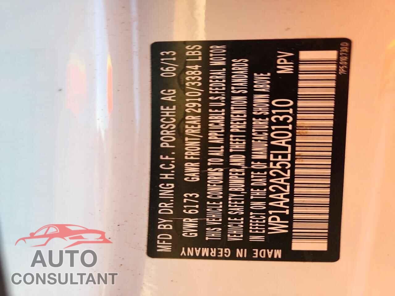 PORSCHE CAYENNE 2014 - WP1AA2A25ELA01310