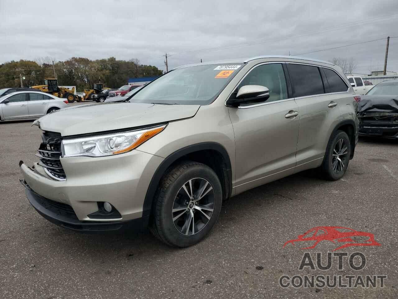 TOYOTA HIGHLANDER 2016 - 5TDJKRFH9GS262283