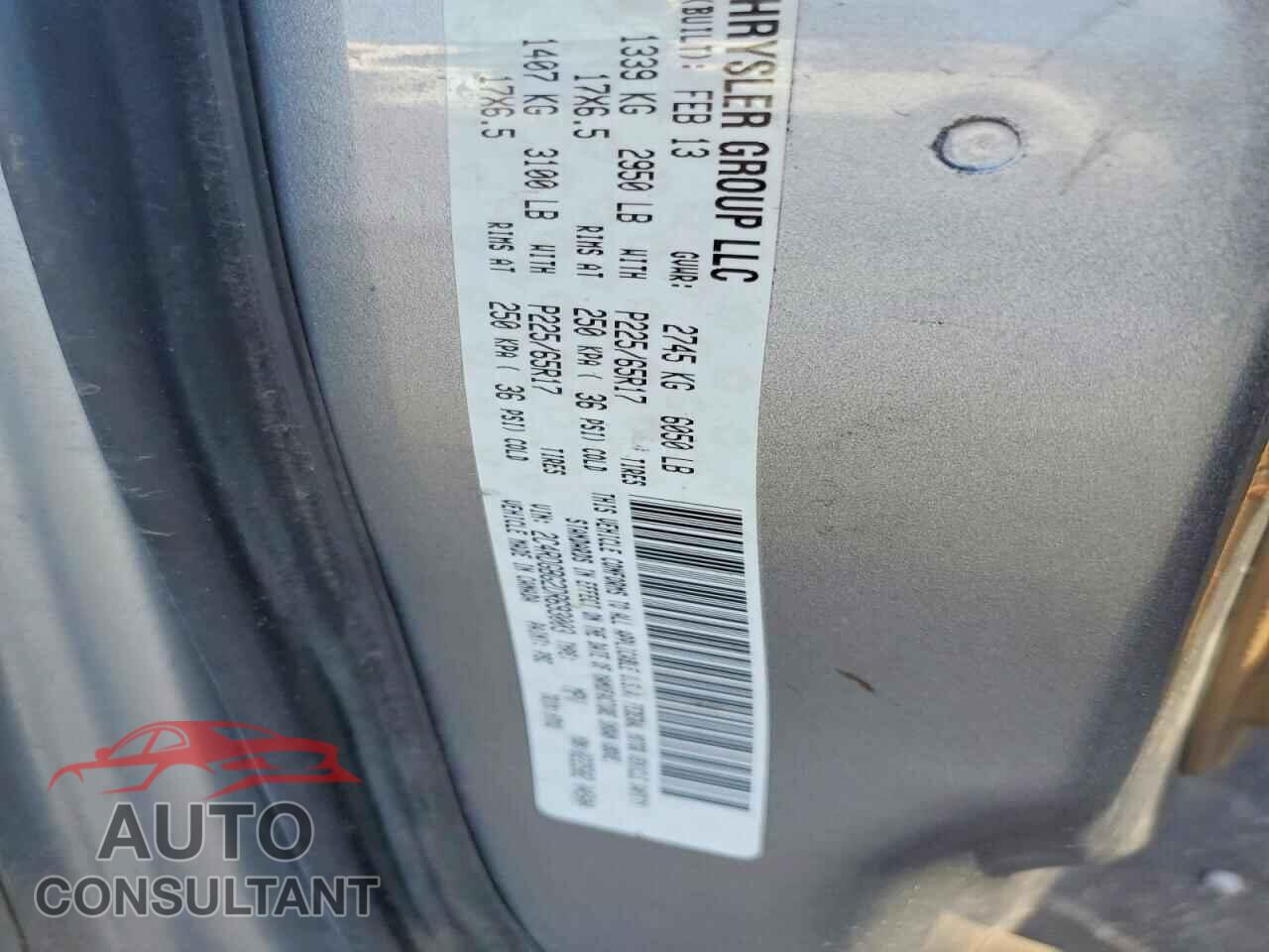 DODGE CARAVAN 2013 - 2C4RDGBG2DR693003