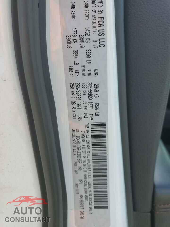 DODGE DURANGO 2018 - 1C4RDJDG0JC161652