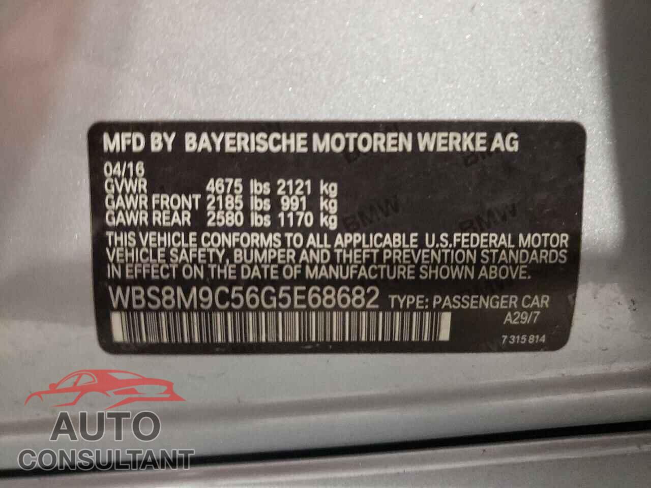 BMW M3 2016 - WBS8M9C56G5E68682