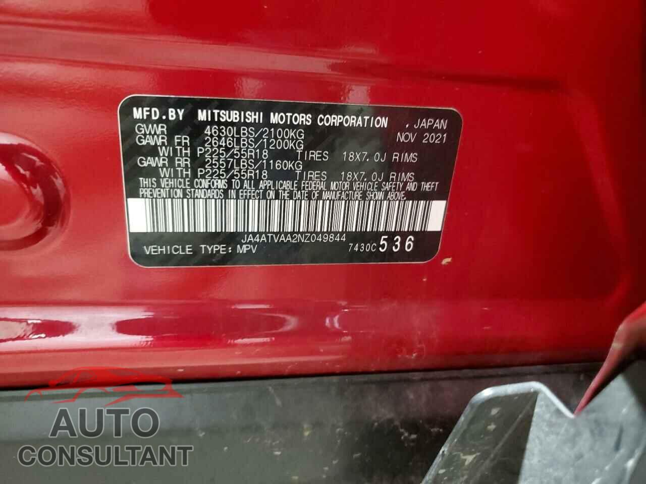 MITSUBISHI ECLIPSE 2022 - JA4ATVAA2NZ049844