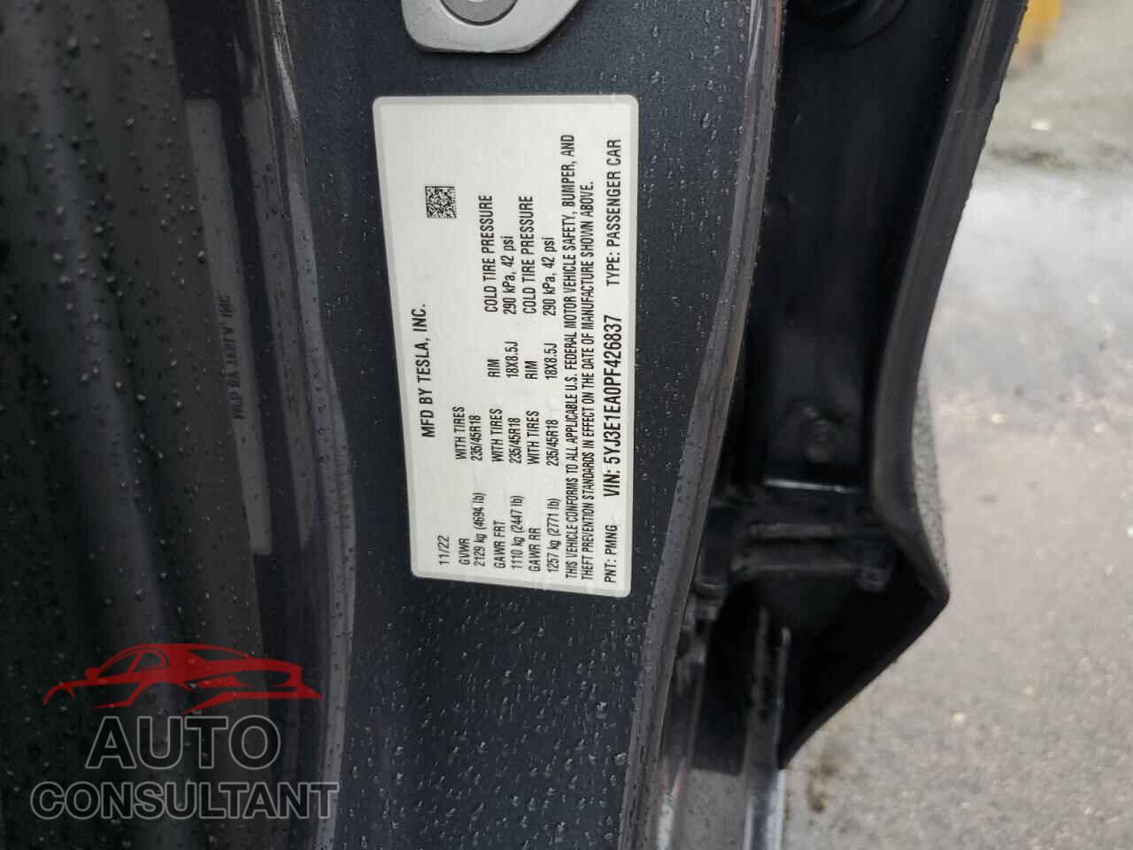 TESLA MODEL 3 2023 - 5YJ3E1EA0PF426837