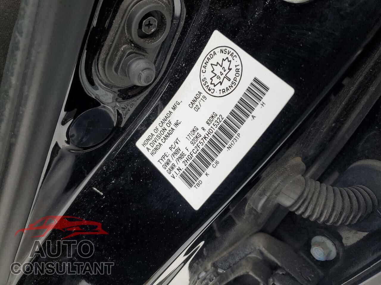 HONDA CIVIC 2019 - 2HGFC2F57KH015322