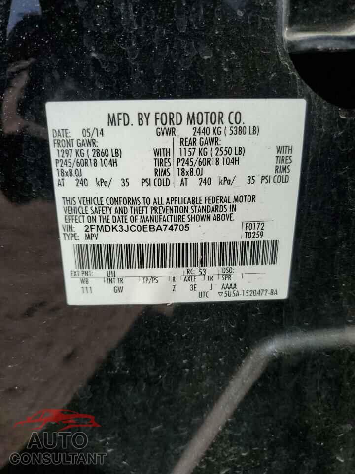 FORD EDGE 2014 - 2FMDK3JC0EBA74705