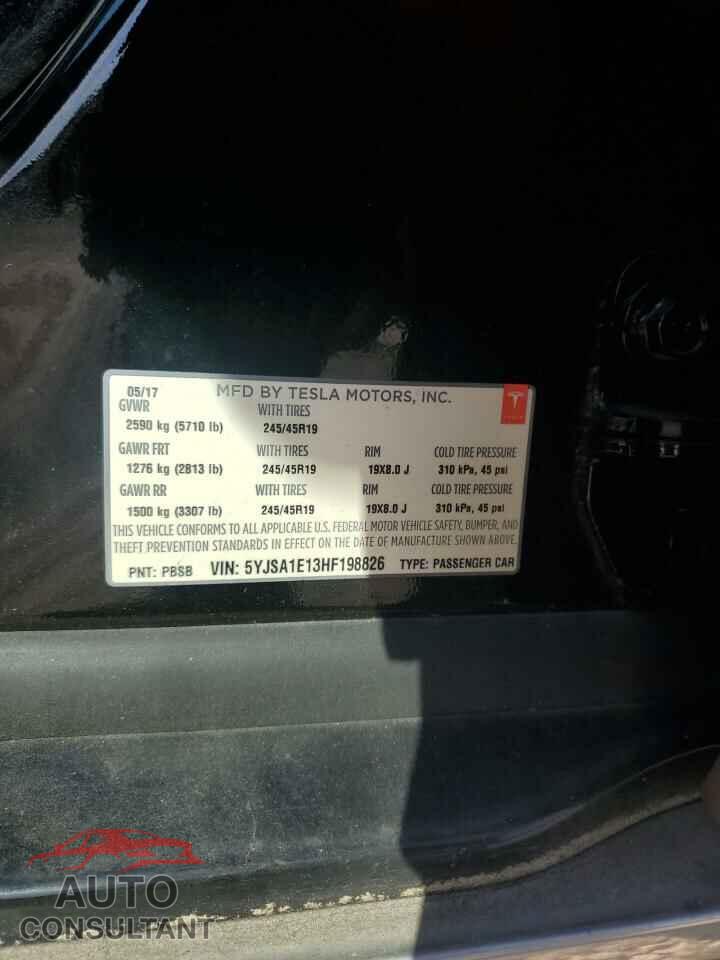 TESLA MODEL S 2017 - 5YJSA1E13HF198826