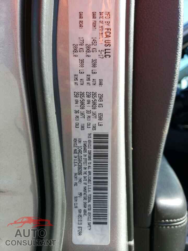 DODGE DURANGO 2017 - 1C4RDJDG0HC896996
