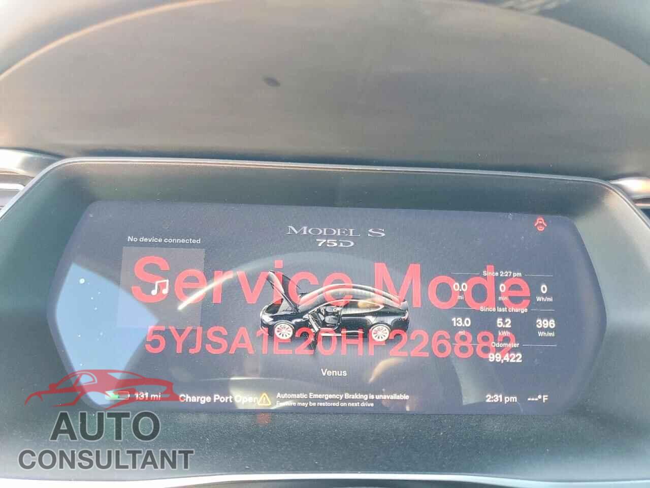 TESLA MODEL S 2017 - 5YJSA1E20HF226882