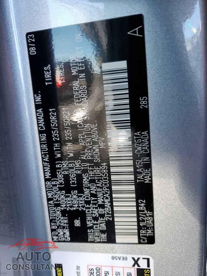 LEXUS RX350 2023 - 2T2BAMCA2PC035894