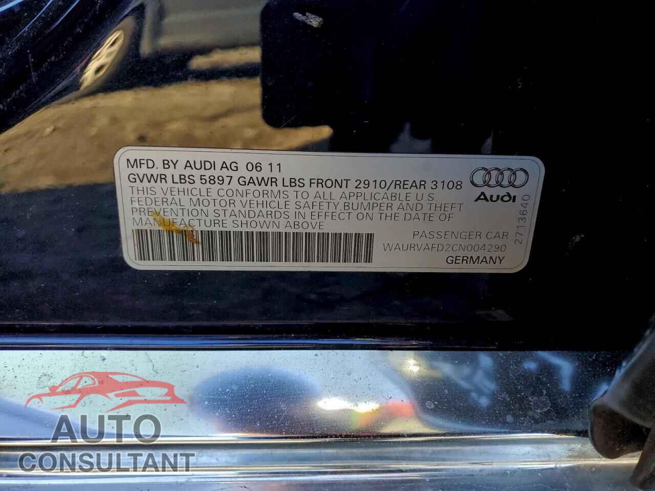 AUDI A8 2012 - WAURVAFD2CN004290