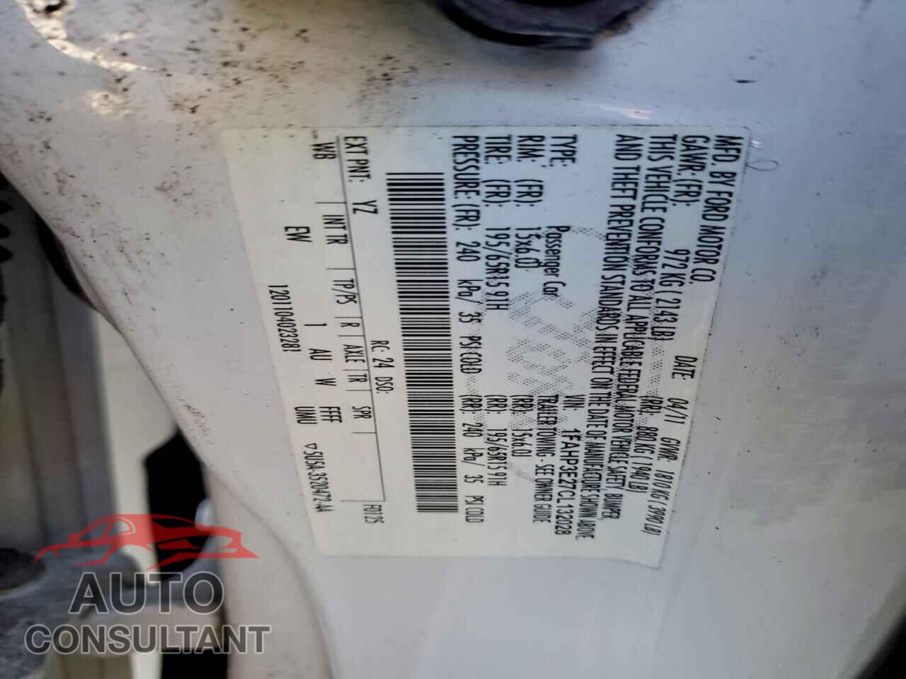 FORD FOCUS 2012 - 1FAHP3E27CL132028