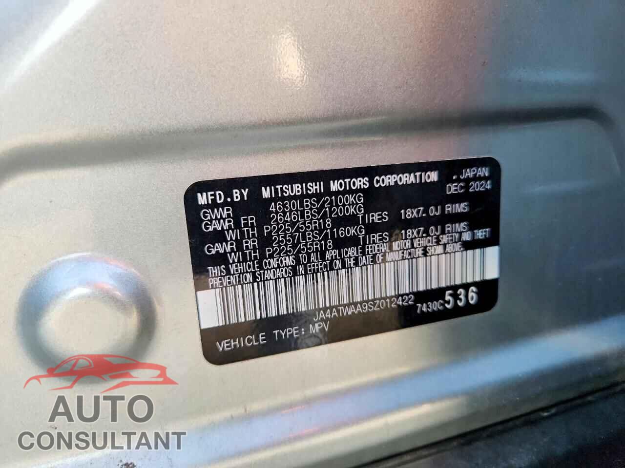MITSUBISHI ECLIPSE 2025 - JA4ATWAA9SZ012422