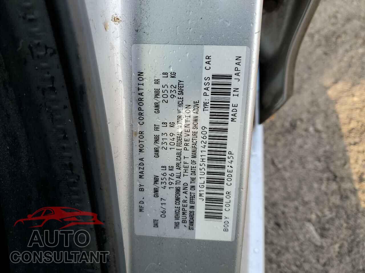MAZDA 6 2017 - JM1GL1U55H1142609