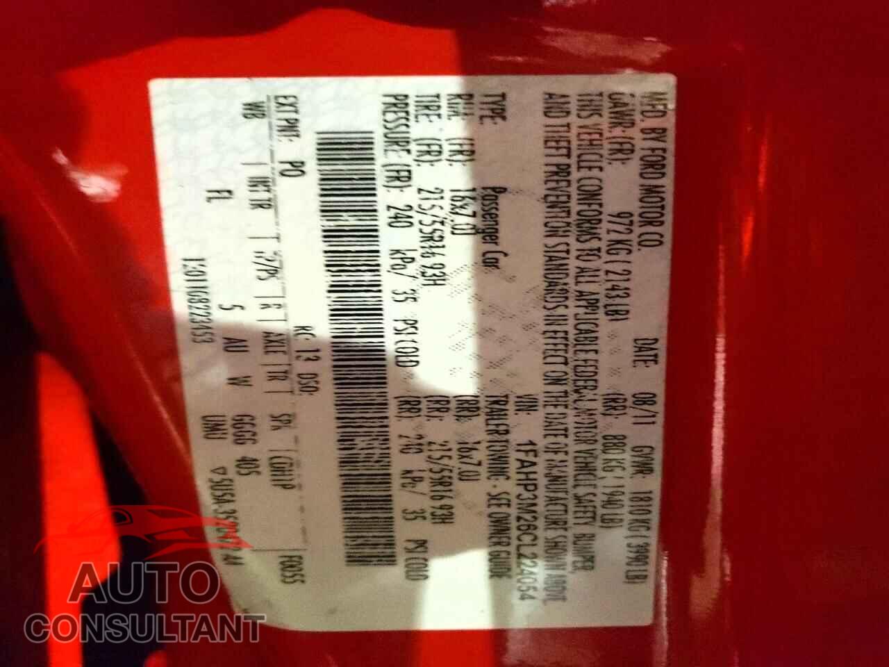 FORD FOCUS 2012 - 1FAHP3M26CL224054