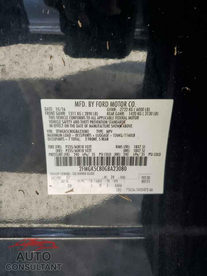 FORD FLEX 2016 - 2FMGK5C80GBA23080