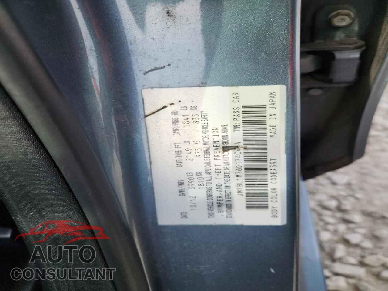 MAZDA 3 2013 - JM1BL1M76D1740424