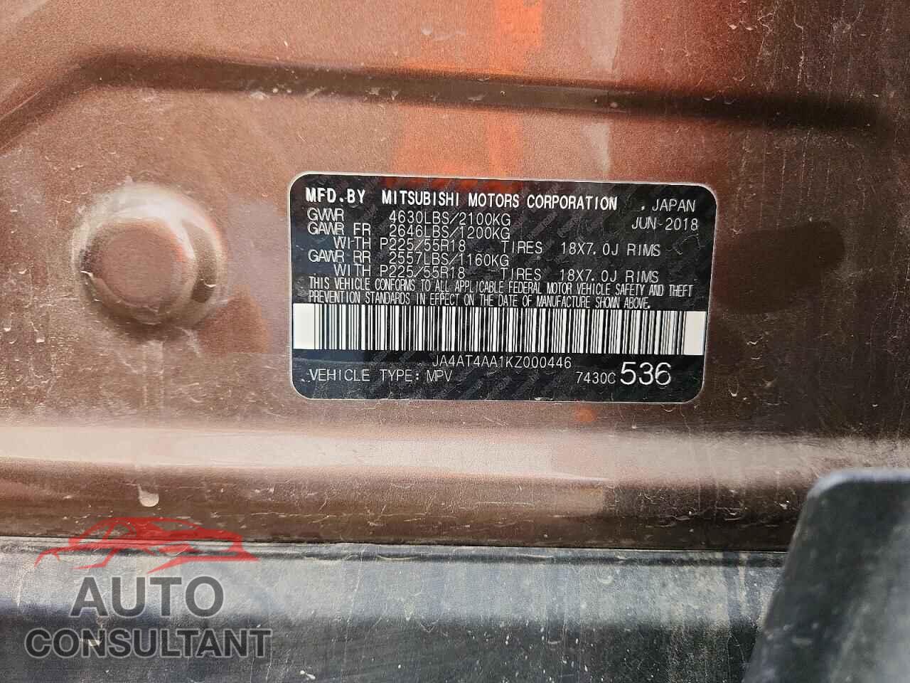 MITSUBISHI ECLIPSE 2019 - JA4AT4AA1KZ000446