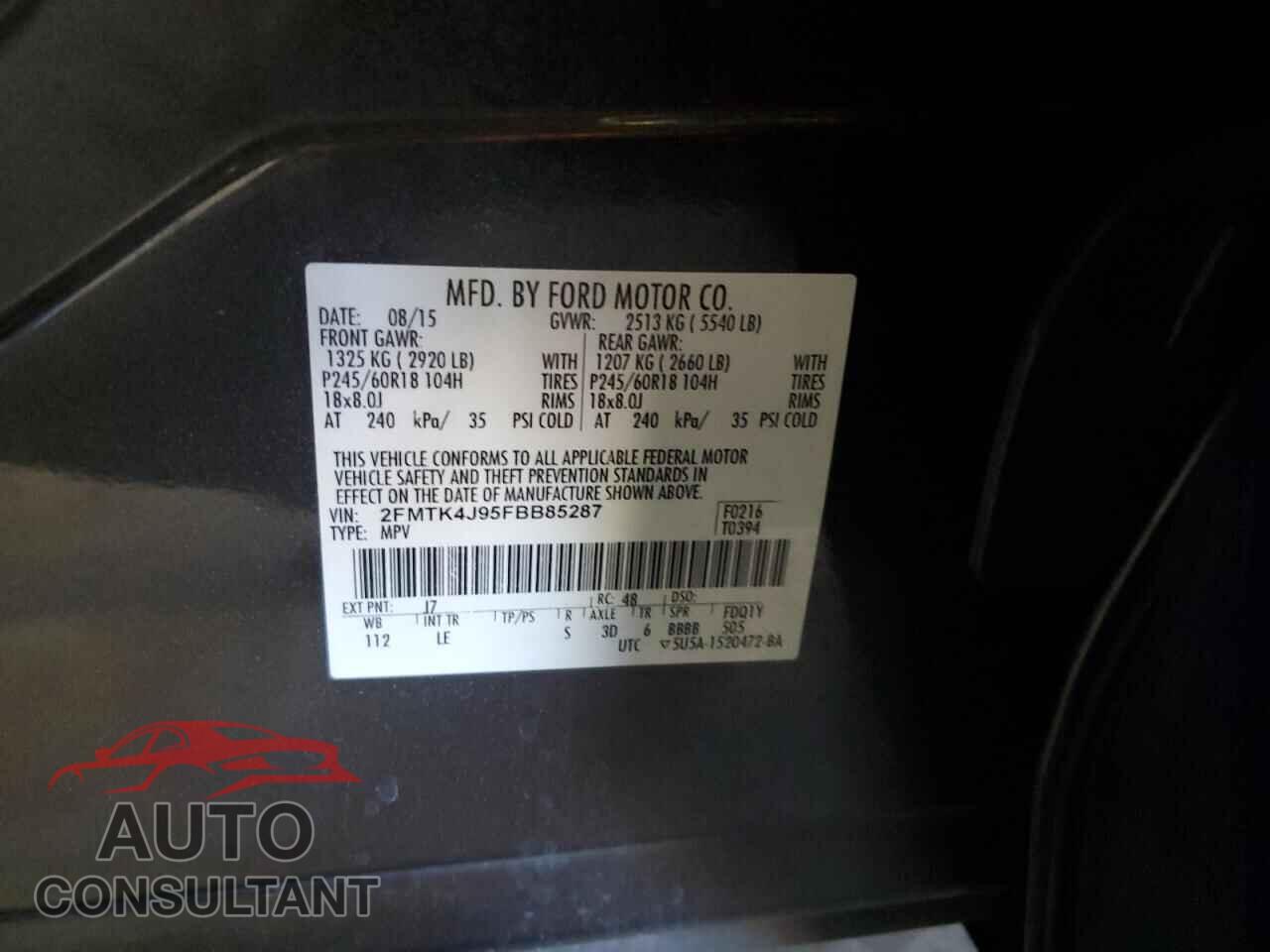FORD EDGE 2015 - 2FMTK4J95FBB85287