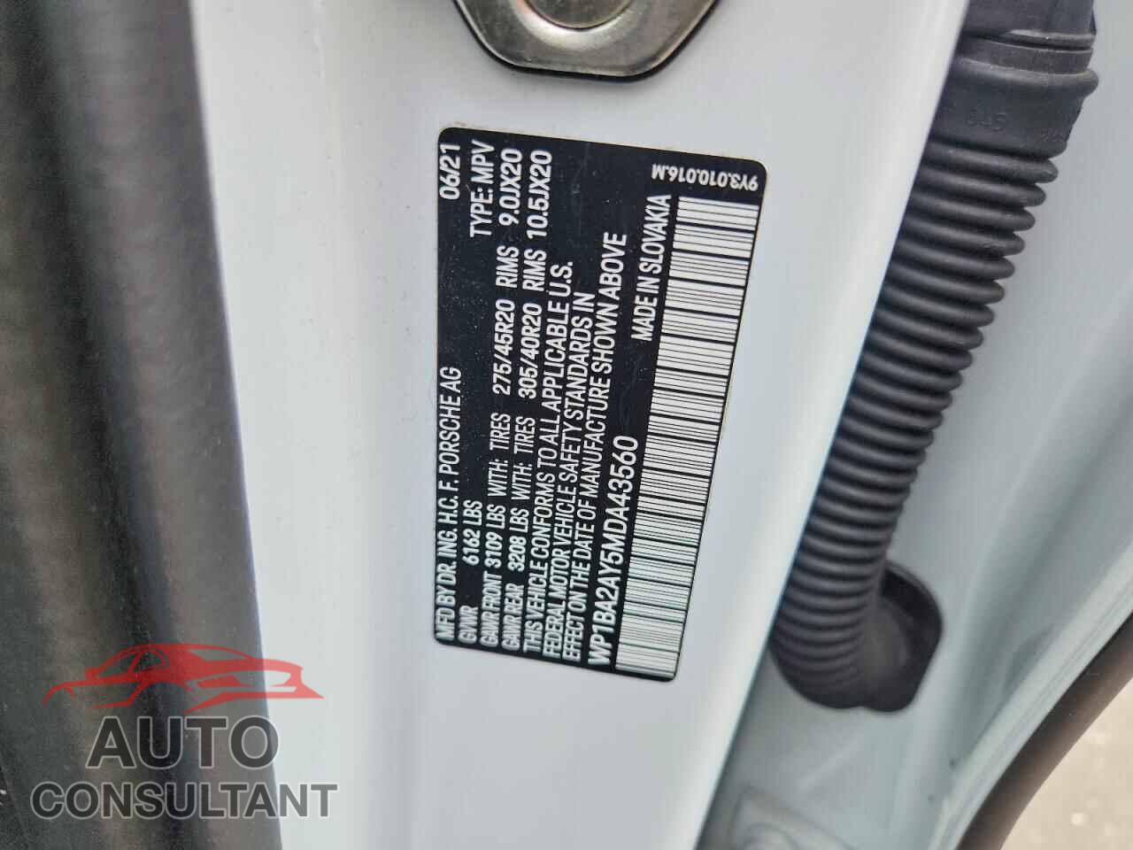 PORSCHE CAYENNE 2021 - WP1BA2AY5MDA43560