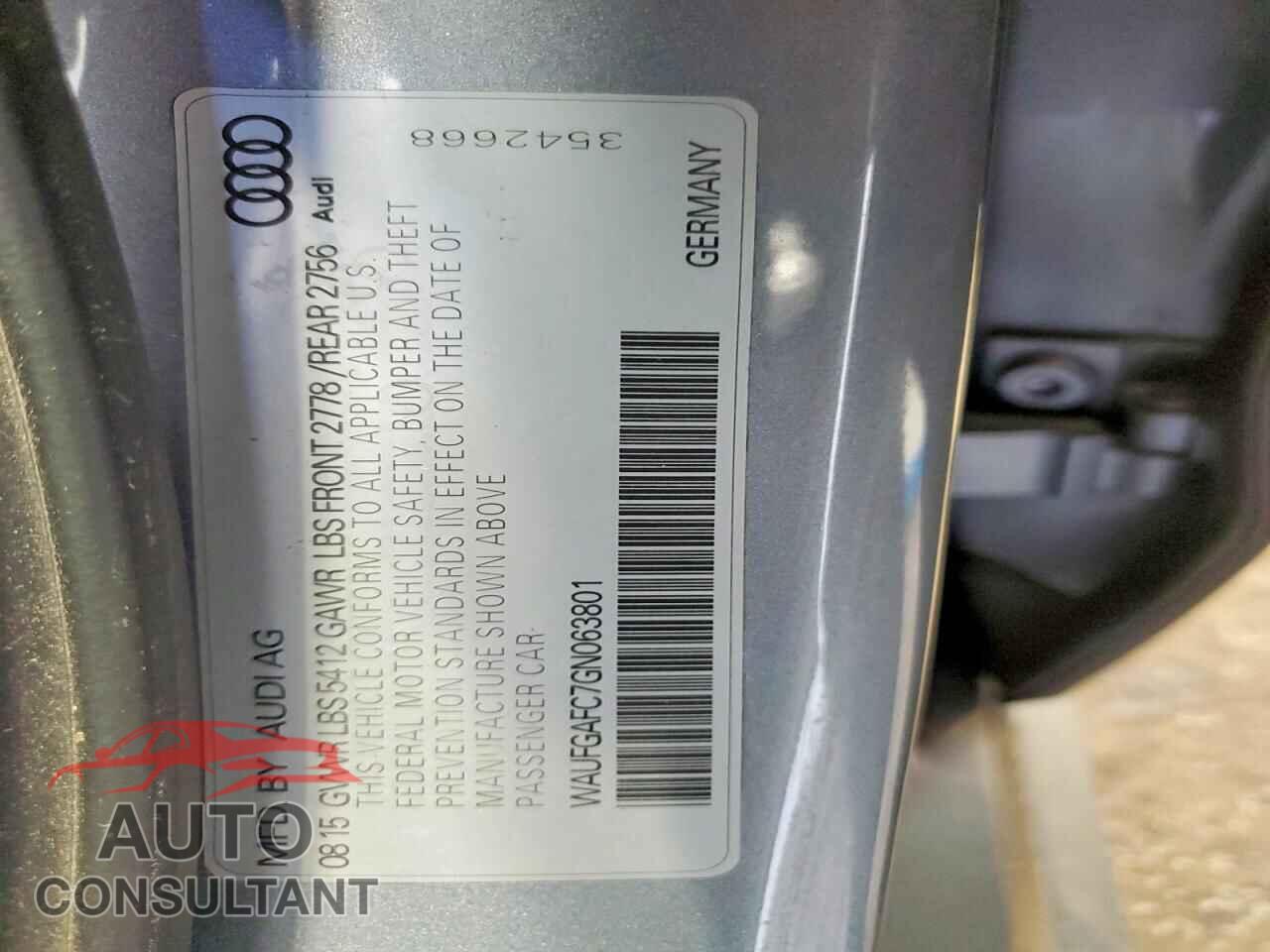 AUDI A6 2016 - WAUFGAFC7GN063801