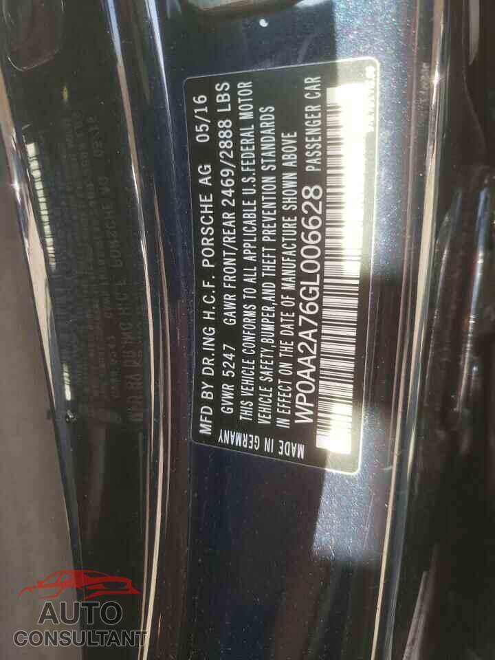 PORSCHE PANAMERA 2016 - WP0AA2A76GL006628