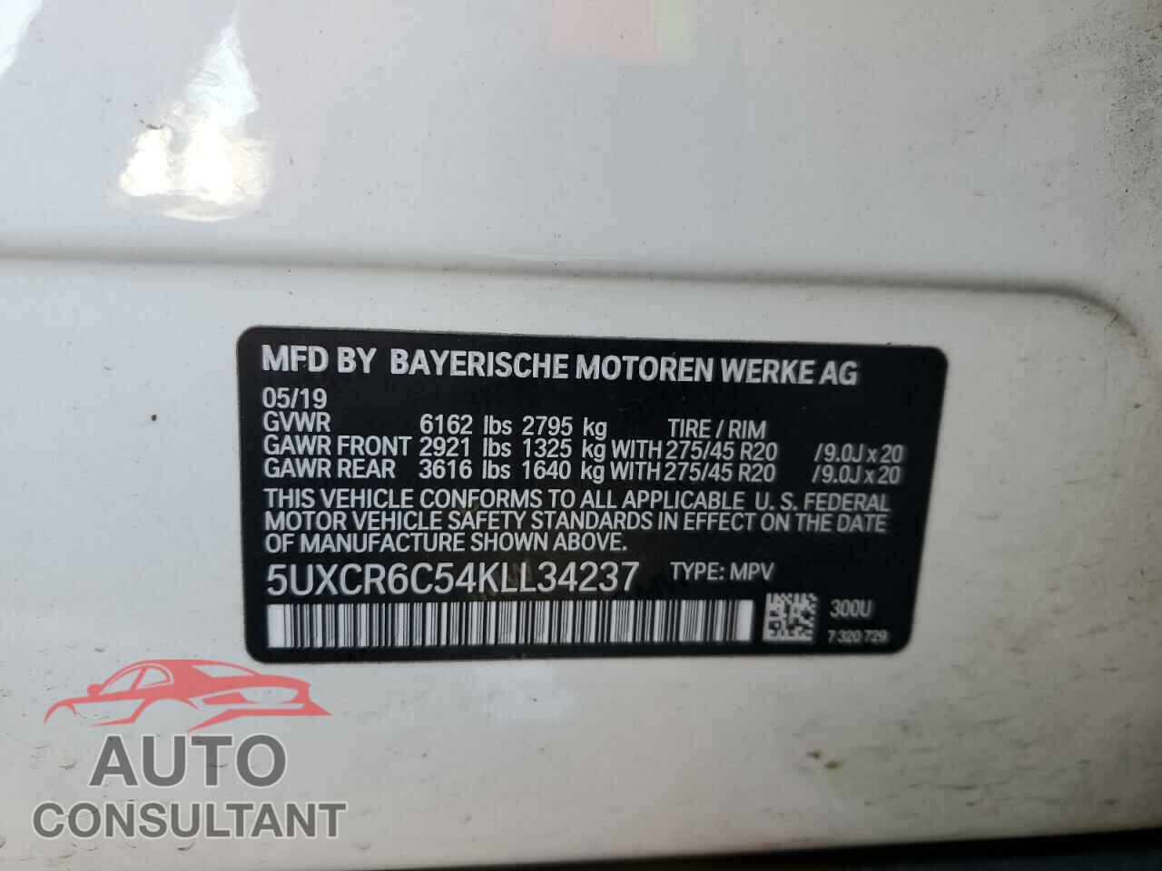 BMW X5 2019 - 5UXCR6C54KLL34237