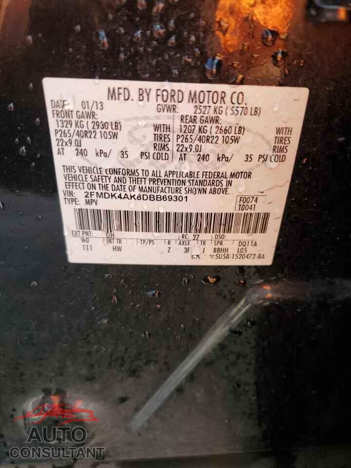 FORD EDGE 2013 - 2FMDK4AK8DBB69301