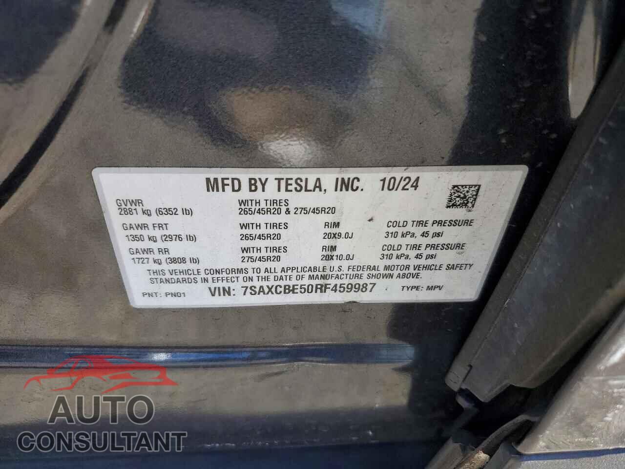 TESLA MODEL X 2024 - 7SAXCBE50RF459987
