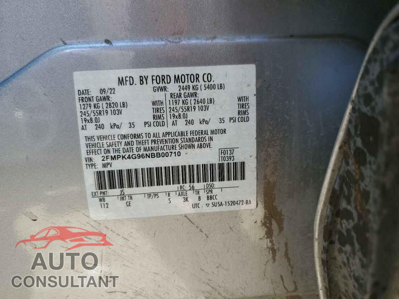 FORD EDGE 2022 - 2FMPK4G96NBB00710