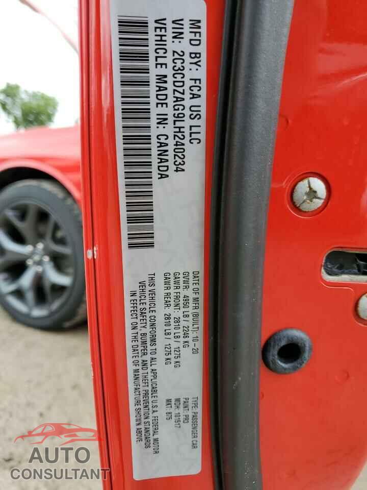 DODGE CHALLENGER 2020 - 2C3CDZAG9LH240234