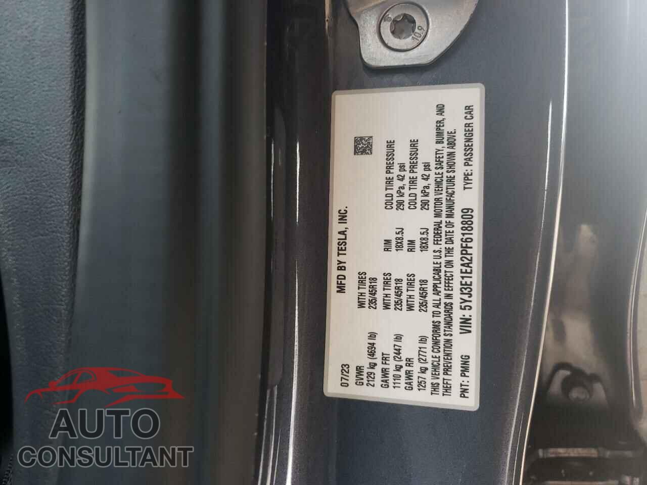 TESLA MODEL 3 2023 - 5YJ3E1EA2PF618809