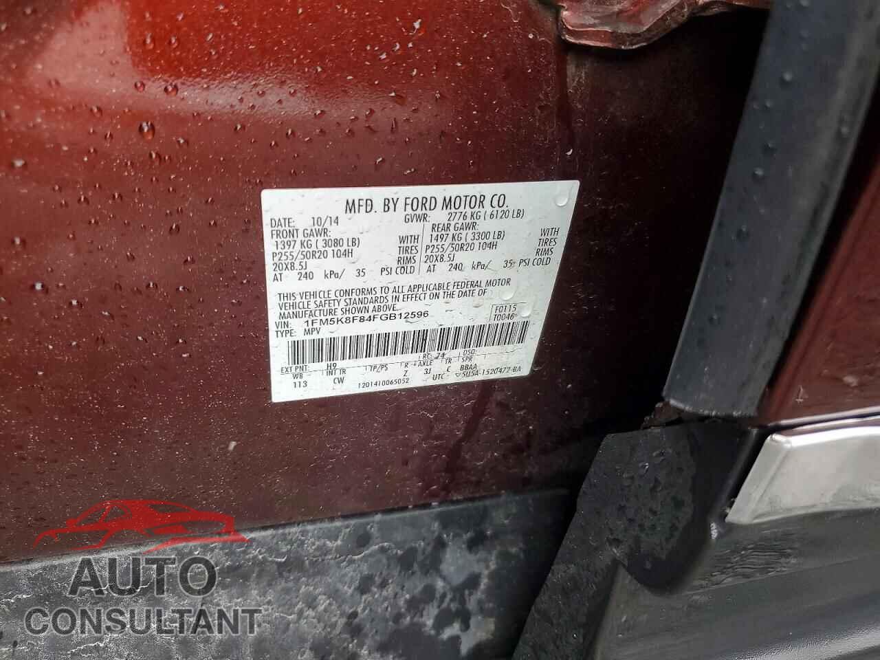 FORD EXPLORER 2015 - 1FM5K8F84FGB12596