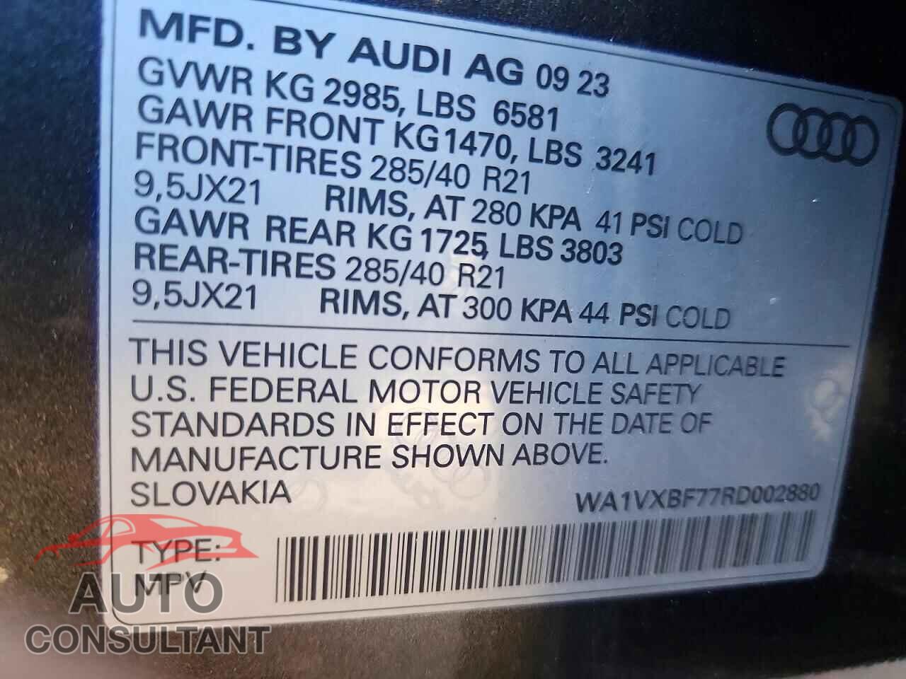 AUDI Q7 2024 - WA1VXBF77RD002880